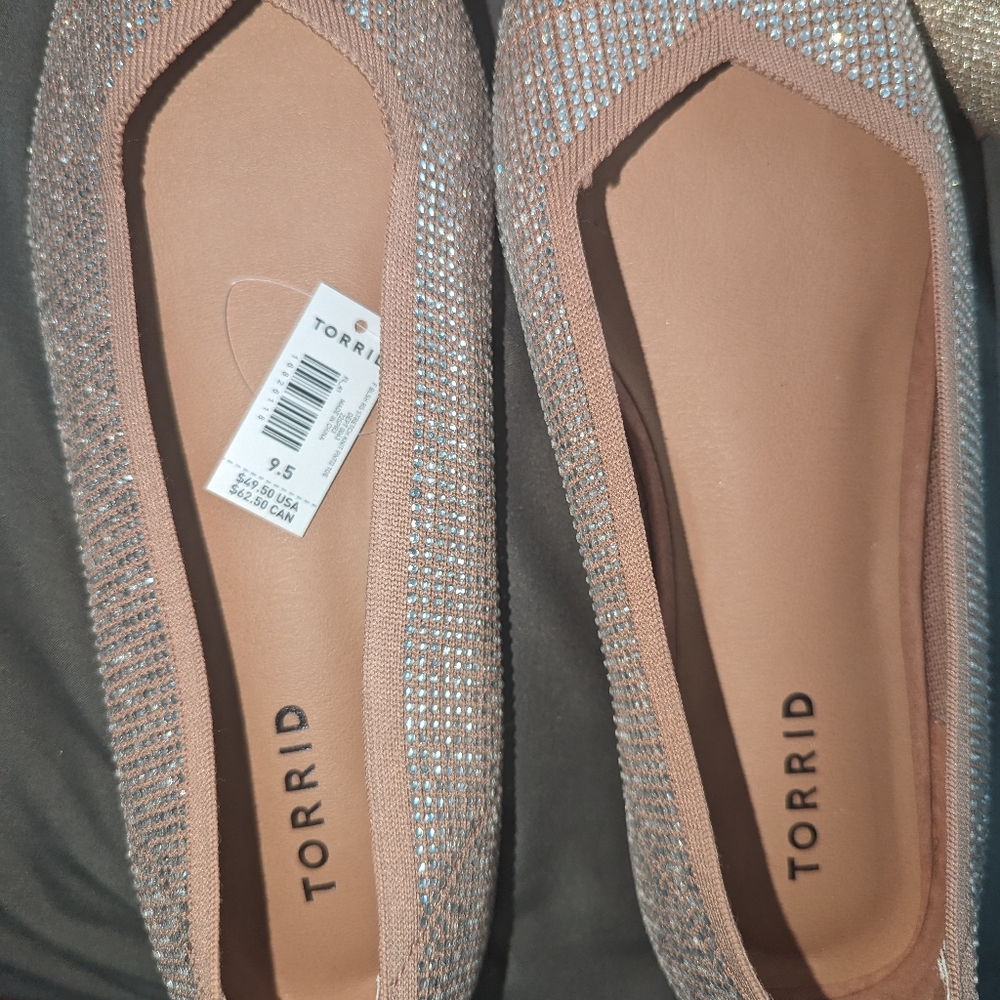 TORRID Embellished Flat - Stretch Knit Dusty Blush (WW)